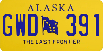 AK license plate GWD391