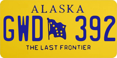 AK license plate GWD392