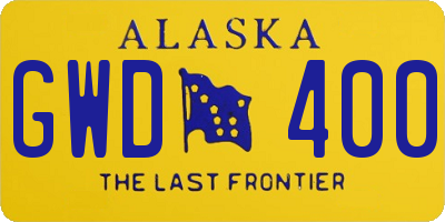 AK license plate GWD400