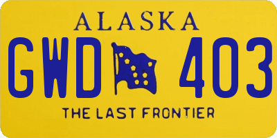 AK license plate GWD403