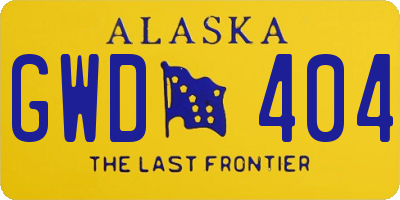 AK license plate GWD404