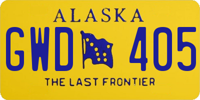 AK license plate GWD405