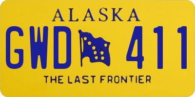 AK license plate GWD411
