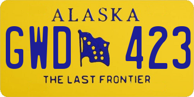 AK license plate GWD423