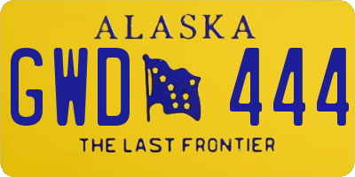 AK license plate GWD444