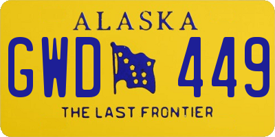 AK license plate GWD449
