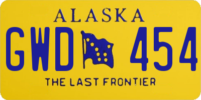 AK license plate GWD454