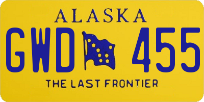 AK license plate GWD455