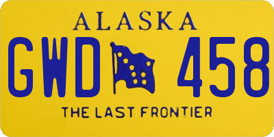 AK license plate GWD458