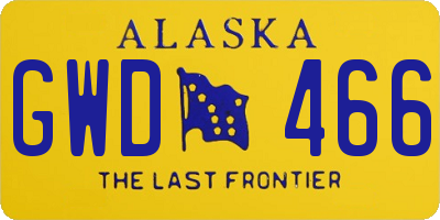 AK license plate GWD466
