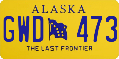 AK license plate GWD473