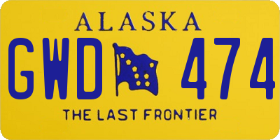 AK license plate GWD474