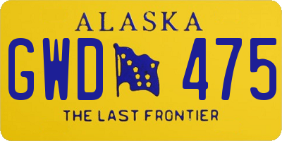 AK license plate GWD475