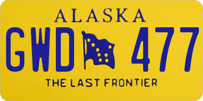 AK license plate GWD477