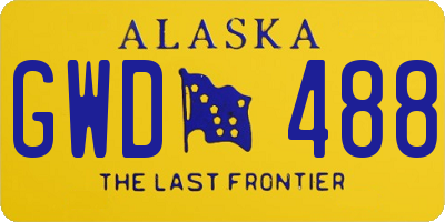 AK license plate GWD488