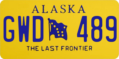 AK license plate GWD489