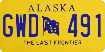 AK license plate GWD491