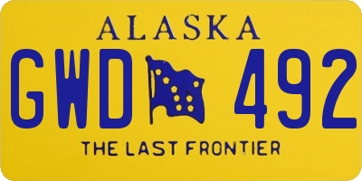 AK license plate GWD492