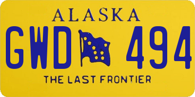AK license plate GWD494