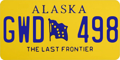 AK license plate GWD498