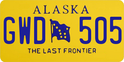 AK license plate GWD505