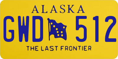 AK license plate GWD512