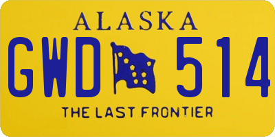 AK license plate GWD514