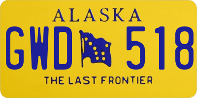 AK license plate GWD518