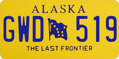 AK license plate GWD519