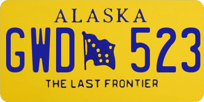 AK license plate GWD523
