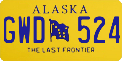 AK license plate GWD524