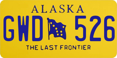 AK license plate GWD526