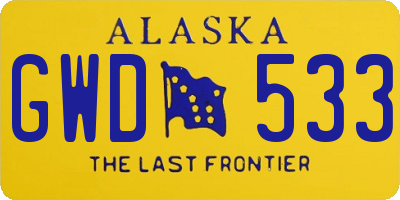 AK license plate GWD533