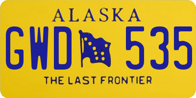 AK license plate GWD535