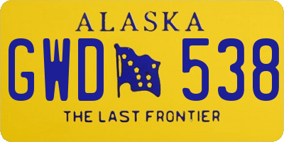 AK license plate GWD538