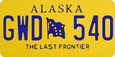 AK license plate GWD540