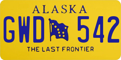 AK license plate GWD542