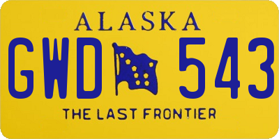 AK license plate GWD543