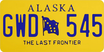 AK license plate GWD545