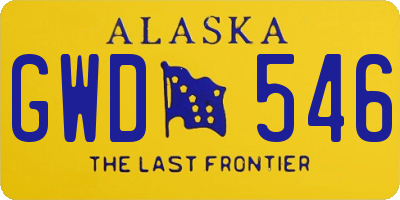 AK license plate GWD546