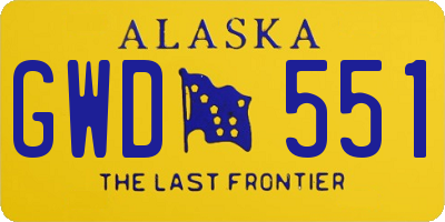 AK license plate GWD551