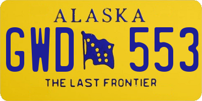 AK license plate GWD553