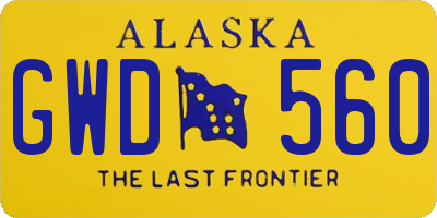 AK license plate GWD560