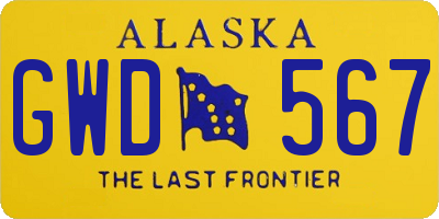 AK license plate GWD567