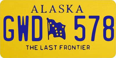 AK license plate GWD578