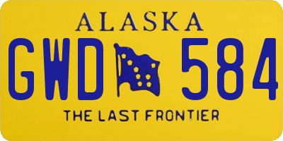 AK license plate GWD584