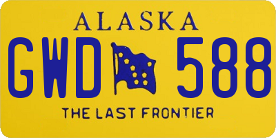 AK license plate GWD588