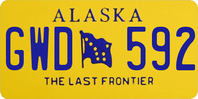 AK license plate GWD592