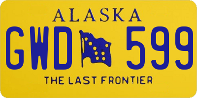 AK license plate GWD599