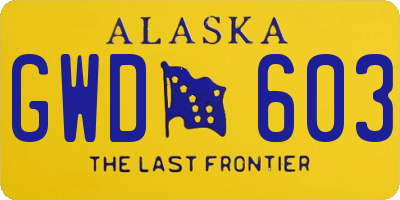 AK license plate GWD603